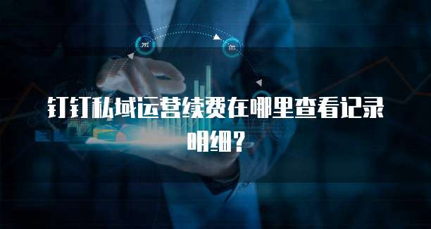 钉钉私域运营续费在哪里查看记录明细?