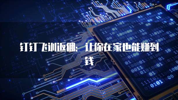 钉钉飞训返佣：让你在家也能赚到钱