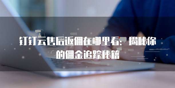 钉钉云售后返佣在哪里看:揭秘你的佣金追踪秘籍