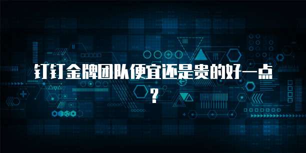 钉钉金牌团队便宜还是贵的好一点?