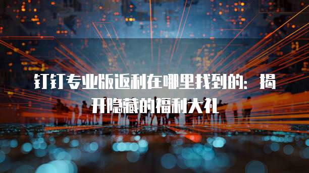 钉钉专业版返利在哪里找到的:揭开隐藏的福利大礼