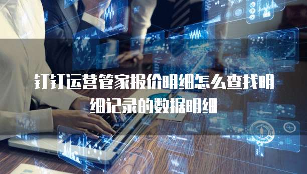 钉钉运营管家报价明细怎么查找明细记录的数据明细