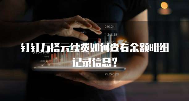 钉钉万搭云续费如何查看余额明细记录信息?