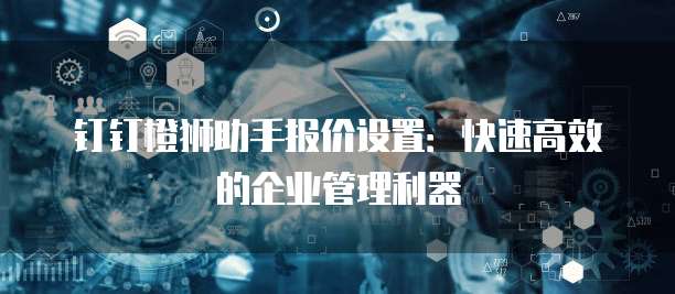 钉钉橙狮助手报价设置:快速高效的企业管理利器