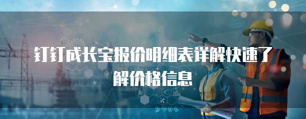 钉钉成长宝报价明细表详解快速了解价格信息
