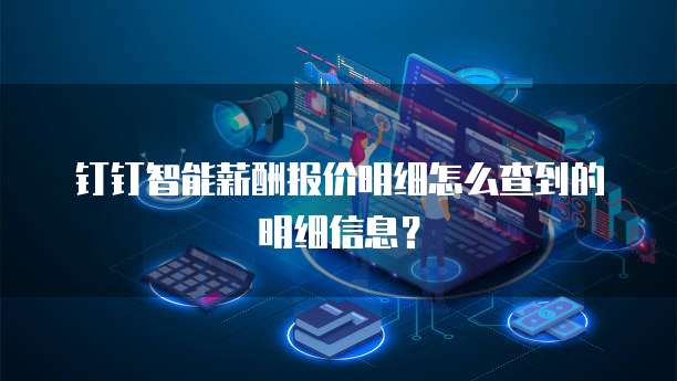 钉钉智能薪酬报价明细怎么查到的明细信息?