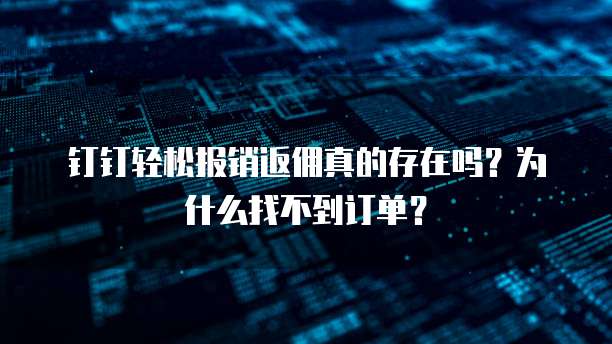 钉钉轻松报销返佣真的存在吗?为什么找不到订单?
