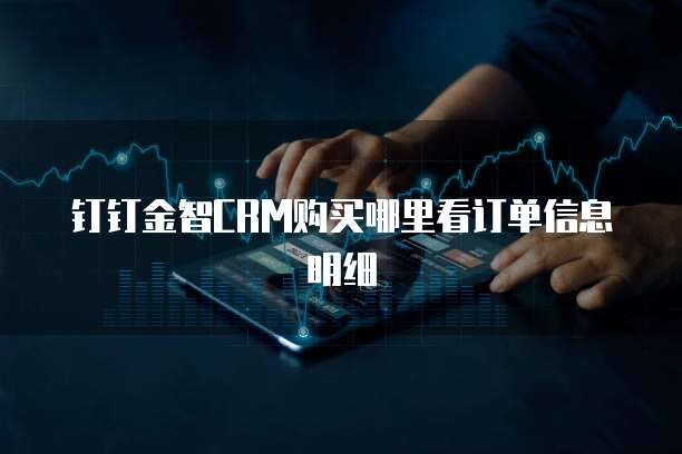 钉钉金智CRM购买哪里看订单信息明细