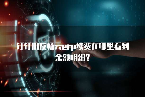钉钉用友畅云erp续费在哪里看到余额明细?