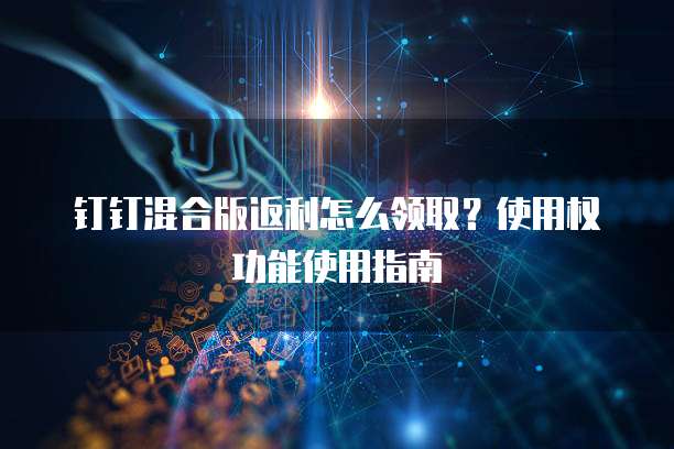 钉钉混合版返利怎么领取?使用权功能使用指南