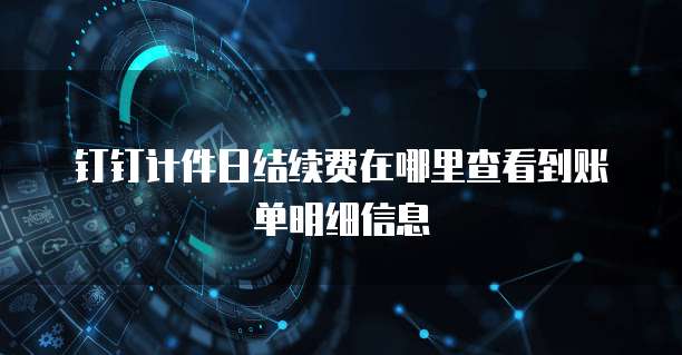 钉钉计件日结续费在哪里查看到账单明细信息