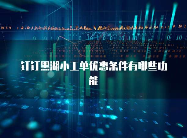 钉钉黑湖小工单优惠条件有哪些功能