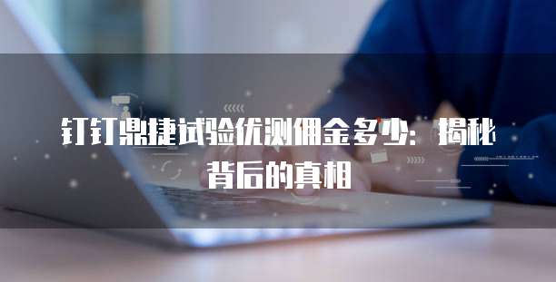 钉钉鼎捷试验优测佣金多少：揭秘背后的真相