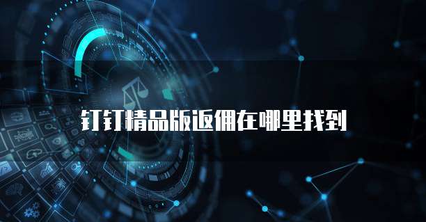 钉钉精品版返佣在哪里找到