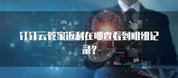 钉钉云管家返利在哪查看到明细记录?