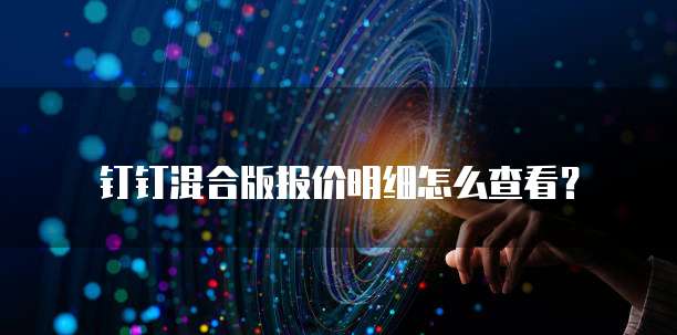 钉钉混合版报价明细怎么查看?