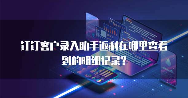 钉钉客户录入助手返利在哪里查看到的明细记录?
