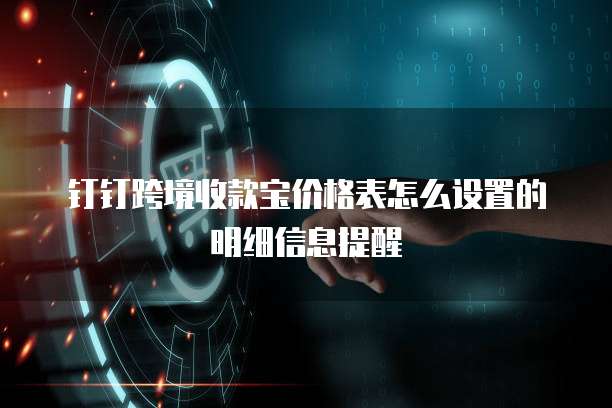 钉钉跨境收款宝价格表怎么设置的明细信息提醒