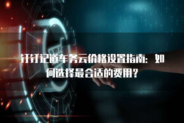 钉钉记道车务云价格设置指南:如何选择最合适的费用?