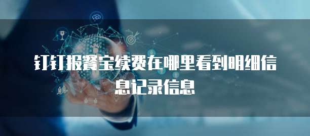 钉钉报餐宝续费在哪里看到明细信息记录信息