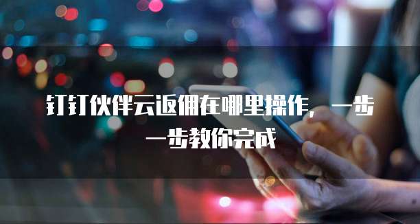 钉钉伙伴云返佣在哪里操作,一步一步教你完成