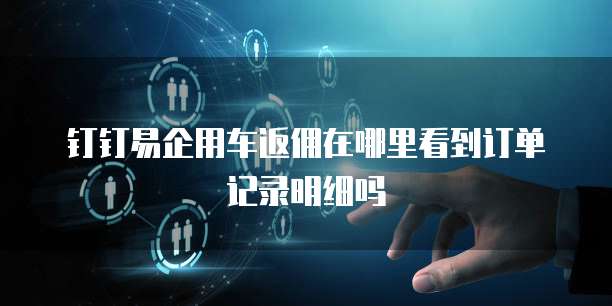 钉钉易企用车返佣在哪里看到订单记录明细吗