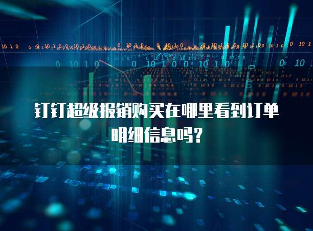 钉钉超级报销购买在哪里看到订单明细信息吗？