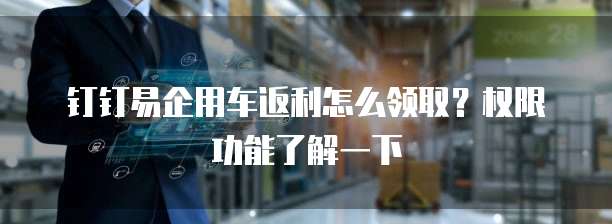 钉钉易企用车返利怎么领取?权限功能了解一下
