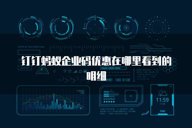 钉钉蚂蚁企业码优惠在哪里看到的明细