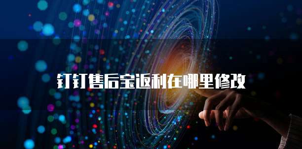 钉钉售后宝返利在哪里修改