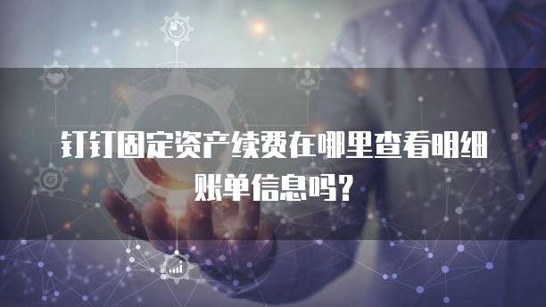 钉钉固定资产续费在哪里查看明细账单信息吗?