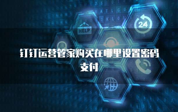 钉钉运营管家购买在哪里设置密码支付