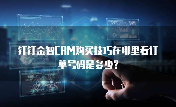 钉钉金智CRM购买技巧在哪里看订单号码是多少？