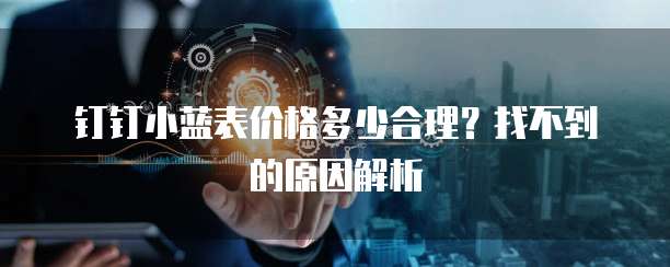 钉钉小蓝表价格多少合理?找不到的原因解析