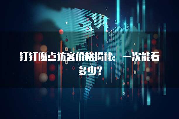钉钉魔点访客价格揭秘:一次能看多少?
