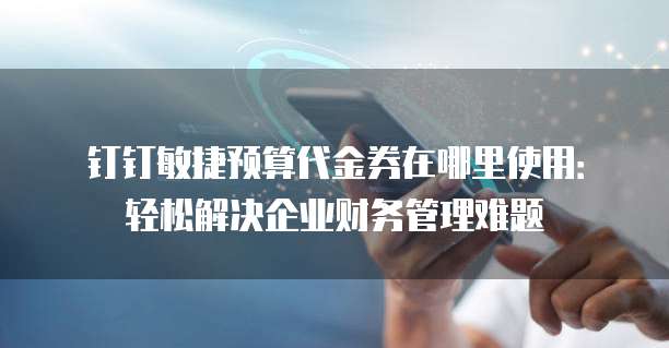钉钉敏捷预算代金券在哪里使用:轻松解决企业财务管理难题