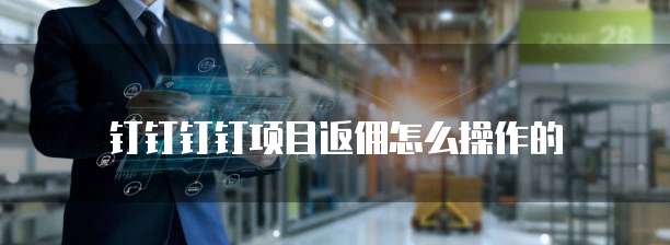 钉钉钉钉项目返佣怎么操作的