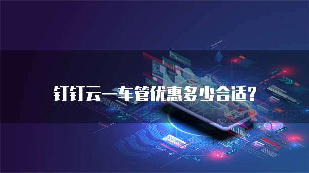 钉钉云一车管优惠多少合适?