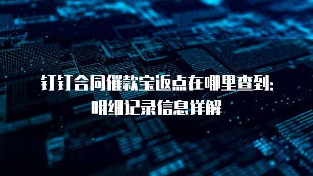 钉钉合同催款宝返点在哪里查到:明细记录信息详解