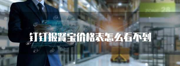 钉钉报餐宝价格表怎么看不到