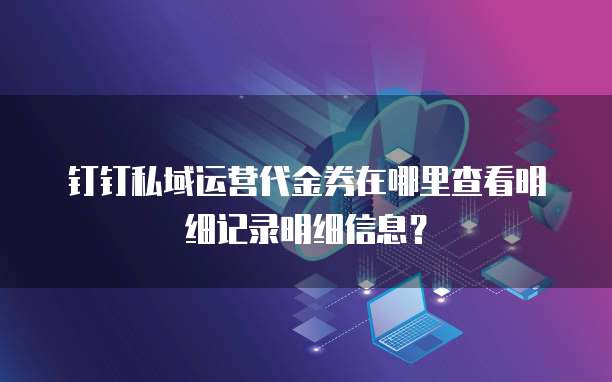 钉钉私域运营代金券在哪里查看明细记录明细信息？