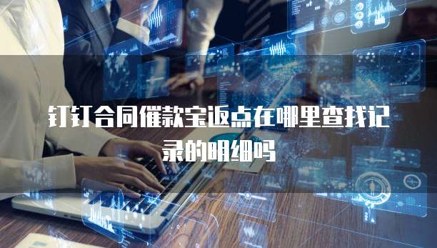 钉钉合同催款宝返点在哪里查找记录的明细吗