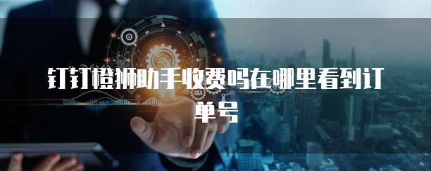 钉钉橙狮助手收费吗在哪里看到订单号