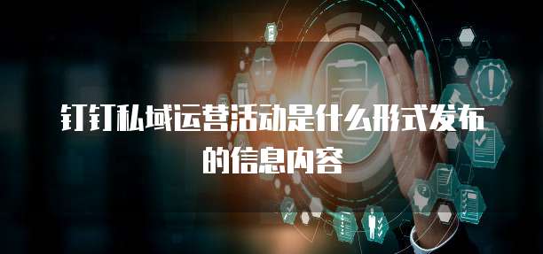 钉钉私域运营活动是什么形式发布的信息内容