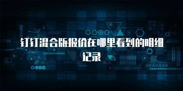 钉钉混合版报价在哪里看到的明细记录
