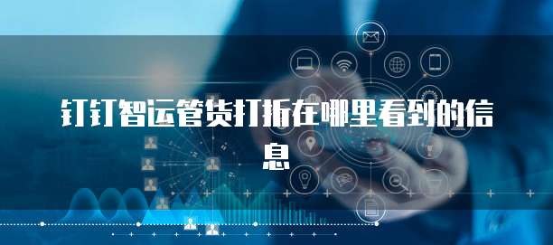 钉钉智运管货打折在哪里看到的信息