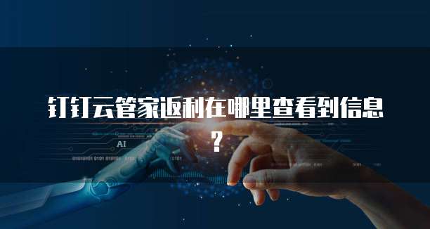 钉钉云管家返利在哪里查看到信息?