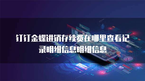 钉钉金蝶进销存续费在哪里查看记录明细信息明细信息