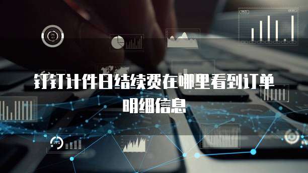 钉钉计件日结续费在哪里看到订单明细信息