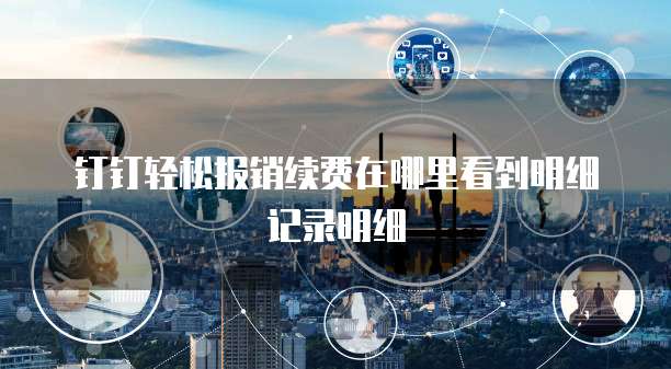 钉钉轻松报销续费在哪里看到明细记录明细